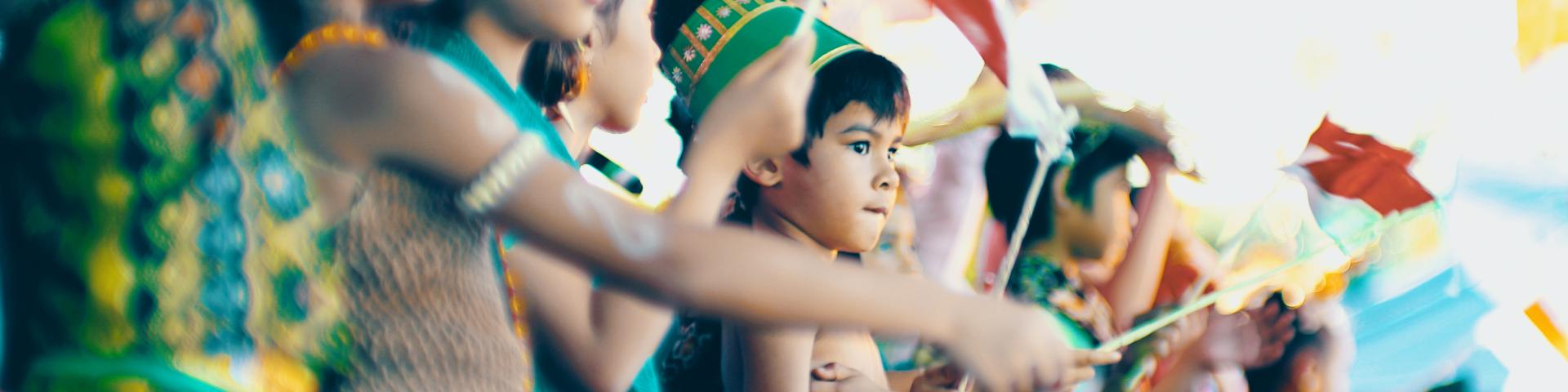 Kids with flags