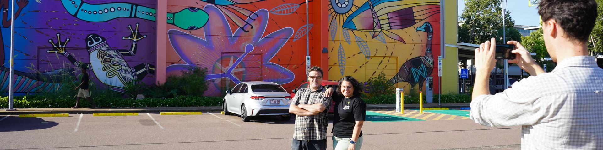 David Collins and Mayor launching Palmerston Street Art Festival