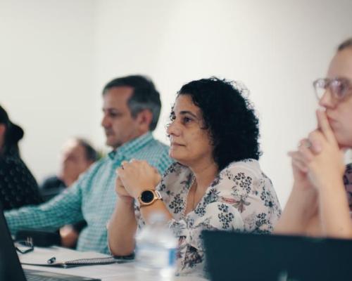 Meeting with three (3) people listening