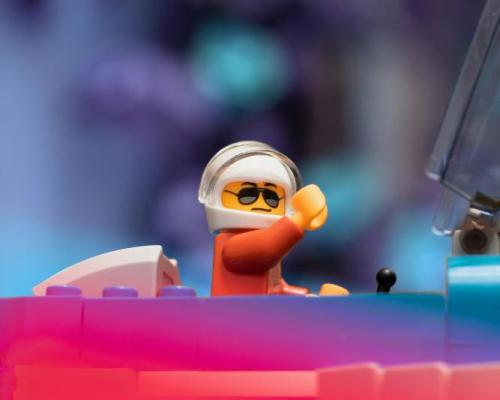 Lego man in lego aircraft